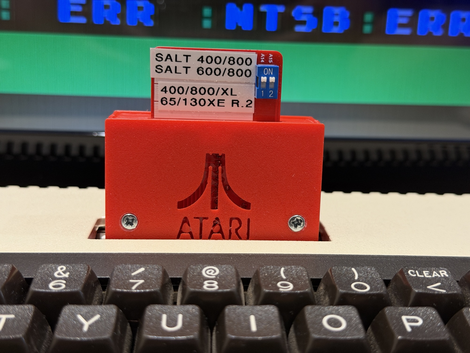 SALT diagnostic cartridge in an Atari 800xl computer.